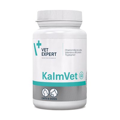 Успокоительный препарат для собак и кошек при стрессе и беспокойстве VetExpert KALMVET 60 капсул - cts - masterzoo.ua