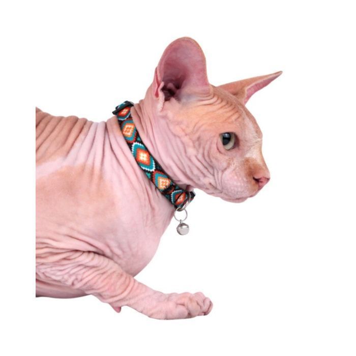 Barksi Urban Ромбы нейлоновый ошейник для кошек XS - разноцветный - masterzoo.ua