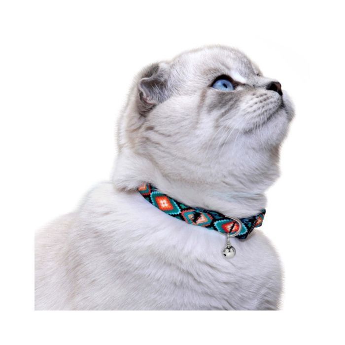 Barksi Urban Ромбы нейлоновый ошейник для кошек XS - разноцветный - masterzoo.ua