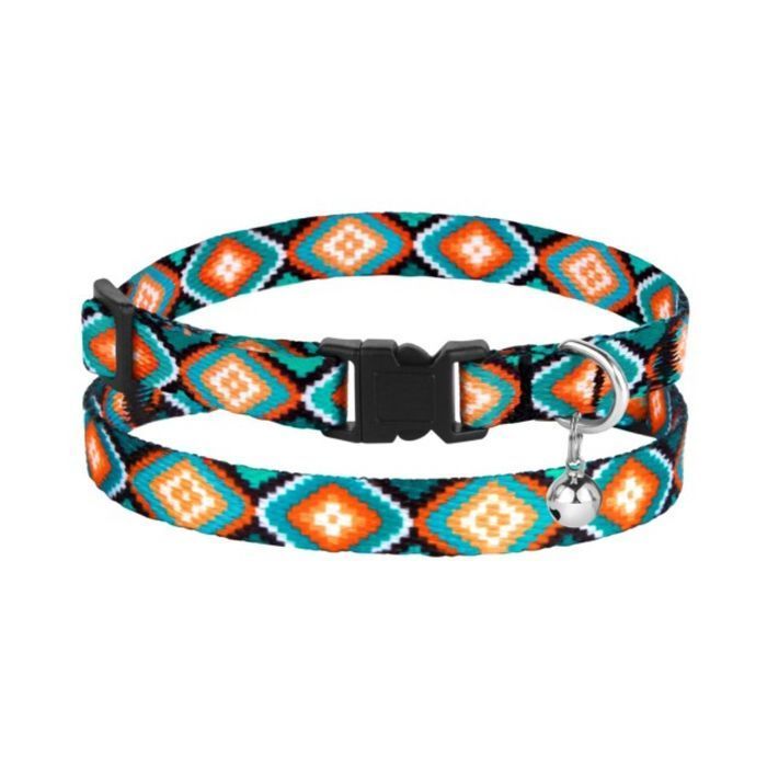 Barksi Urban Ромбы нейлоновый ошейник для кошек XS - разноцветный - masterzoo.ua