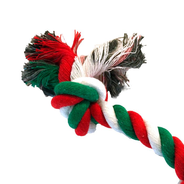 Іграшка для собак Master Zoo новорічна мотузка з двома вузлами 3 х 23 см - masterzoo.ua