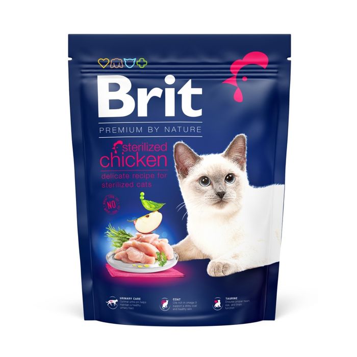 Сухой корм для кошек Brit Premium by Nature Cat Sterilised 300 г - курица - masterzoo.ua