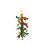 Іграшка для птахів TOPAN дерев'яні блоки з кольоровими нитками та дзвіночок 30 x 13 см