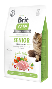 Сухой корм для пожилых кошек с лишним весом Brit Care Cat GF Senior Weight Control 2 кг - курица - masterzoo.ua