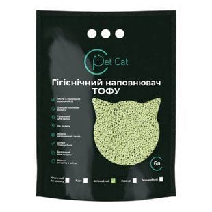 Наполнитель соевый для кошачьего туалета Pet Cat Тофу 2,5 кг - зеленый чай - masterzoo.ua