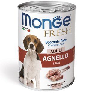 Вологий корм для собак Monge Fresh Adult 400 г - ягня - masterzoo.ua