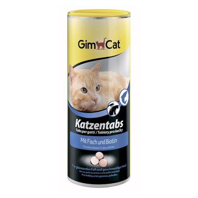 Лакомство для кошек GimCat Katzentabs Fish & Biotin 425 г (для кожи и шерсти) - masterzoo.ua
