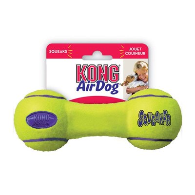 Іграшка для собак повітряна гантель Kong AirDog Squeaker Dumbbell 6,4 x 17,8 x 6,4 см (каучук) - masterzoo.ua
