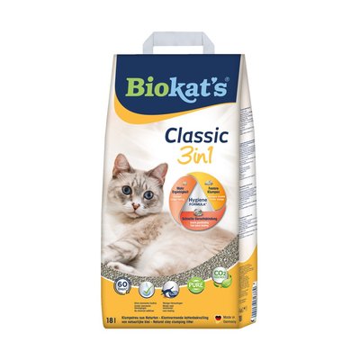 Наполнитель для кошачьего туалета Biokat's Classic 3in1 18 кг - бентонитовый - masterzoo.ua