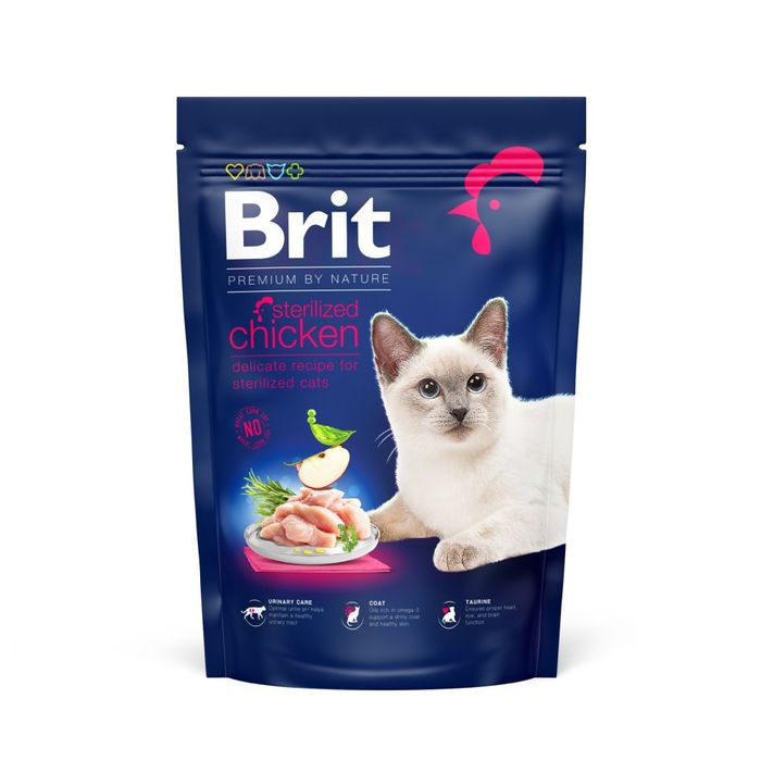 Сухой корм для кошек Brit Premium by Nature Cat Sterilised 800 г - курица - masterzoo.ua