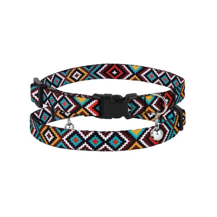 Barksi Urban Гуцульский нейлоновый ошейник для кошек XS - разноцветный - masterzoo.ua