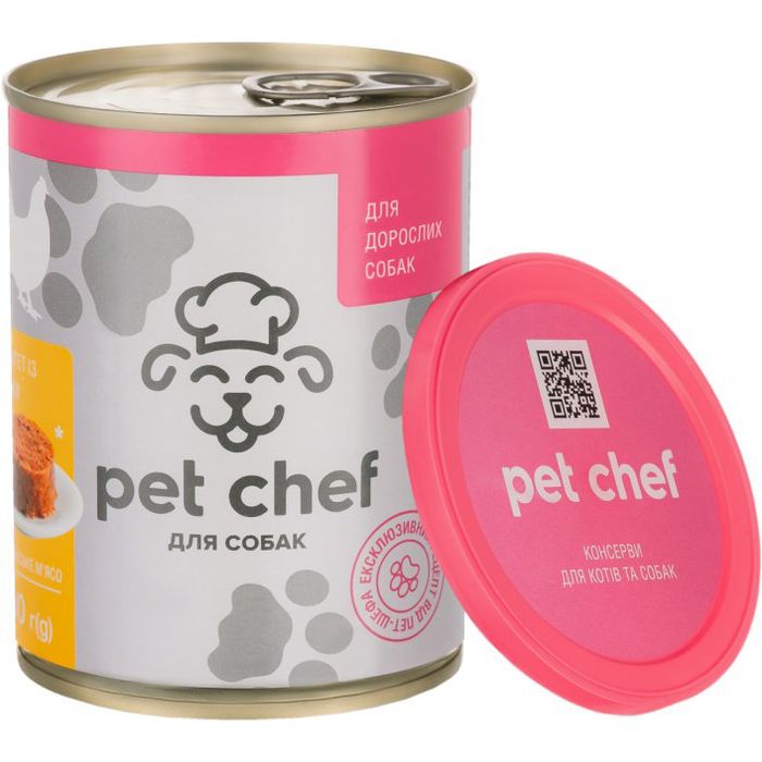 М'ясний паштет для дорослих собак Pet Chef 360 г (курка) - masterzoo.ua