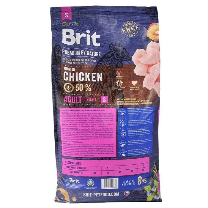 Cухий корм для собак Brit Premium Dog Adult S 8 кг - курка - masterzoo.ua