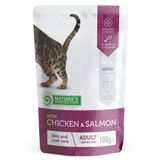 Вологий корм для котів Nature's Protection Skin & Соаt Care pouch 100 г - курка та лосось
