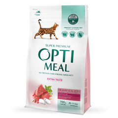 Сухой корм для взрослых кошек с высоким содержанием телятины Optimeal 700 г - masterzoo.ua