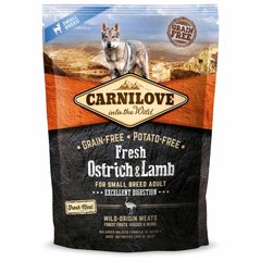 Сухой корм для взрослых собак мелких пород Carnilove Fresh Ostrich & Lamb 1,5 кг (ягнёнок и страус) - masterzoo.ua
