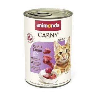 Вологий корм для котів Animonda Carny Adult 400 г - яловичина та ягня - masterzoo.ua