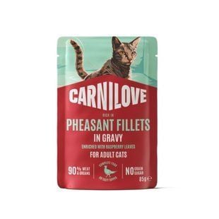 Вологий корм для котів Carnilove Adult Gravy 85 г - фазан та листя малини - masterzoo.ua