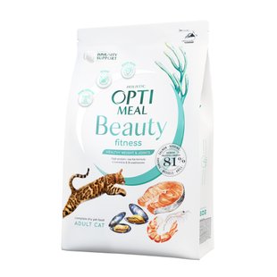 Сухий корм для котів Optimeal Beauty Fitness Healthy Weight & Joints 4 кг – морепродукти - masterzoo.ua