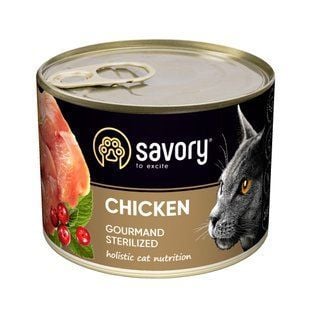 Влажный корм для кошек Savory Sterilized 200 г - курица - masterzoo.ua