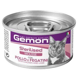 Влажный корм для кошек Gemon Sterilised 85 г - курица и печень - masterzoo.ua