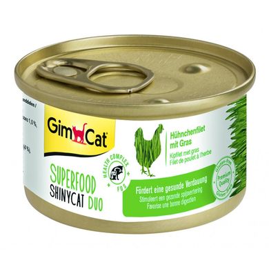 Вологий корм для котів GimCat Superfood 70 г (курка та трави) - masterzoo.ua
