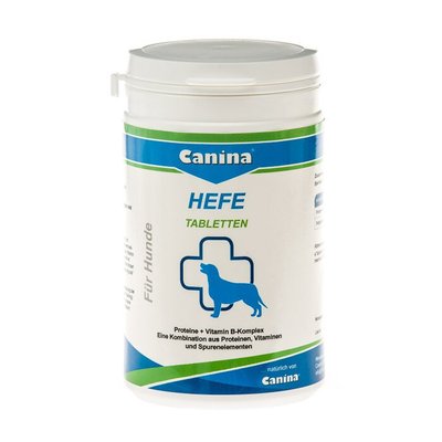 Дрожжевые таблетки с энзимами и ферментами для собак Canina «Hefe» 310 таблеток, 250 г (для пищеварения) - masterzoo.ua