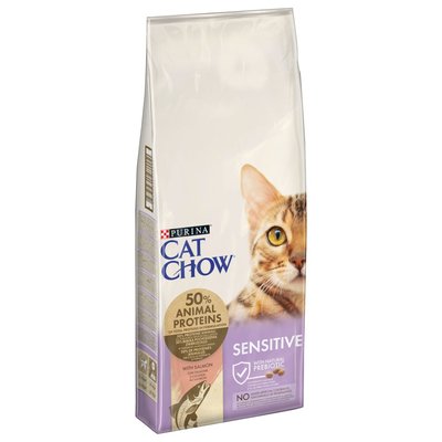 Сухой корм для кошек Cat Chow Sensitive 15 кг – лосось - masterzoo.ua