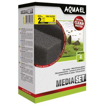 Губка Aquael «Media Set Standard» 2 шт. (для внутреннего фильтра Aquael FAN-3 Plus) - masterzoo.ua