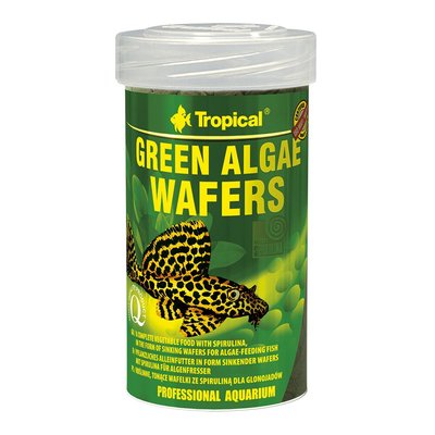 Сухий корм для акваріумних риб Tropical в пластинках «Green Algae Wafers» 100 мл (для травоїдних донних риб) - masterzoo.ua