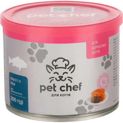 М'ясний паштет для дорослих котів Pet Chef 360 г (риба) - masterzoo.ua