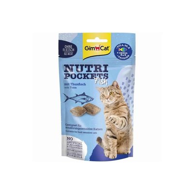 Вітамінні ласощі для котів GimCat Nutri Pockets Тунець + Мультивітамін 60 г - masterzoo.ua