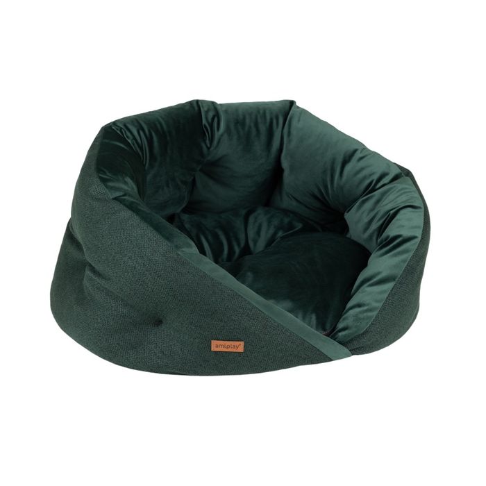 Лежак для собак Amiplay «Siena» 60 см x 60 см x 38 см (зеленый) - masterzoo.ua