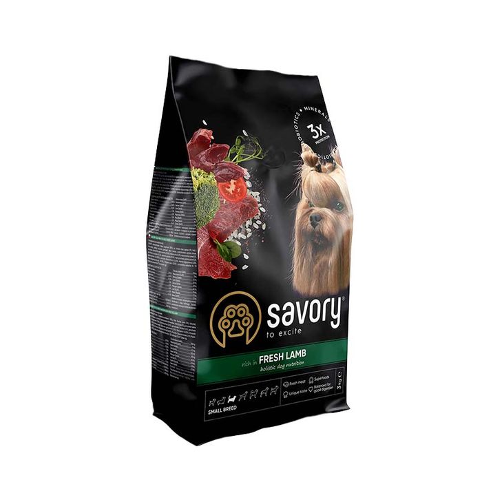 Сухий корм для собак малих порід Savory 3 кг (ягня) - masterzoo.ua