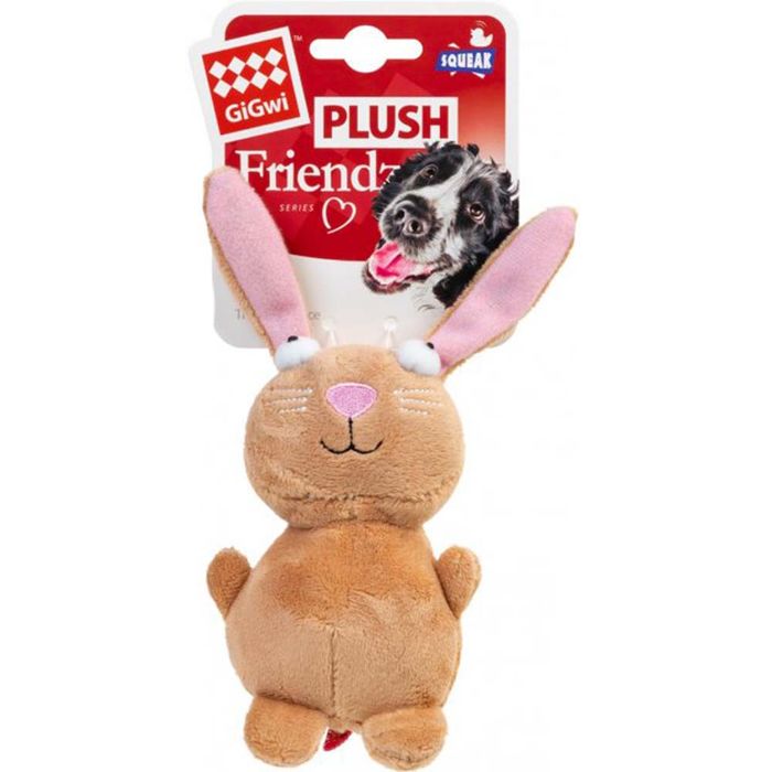 Игрушка для собак Кролик с пищалкой GiGwi Plush 16 см (плюш) - masterzoo.ua
