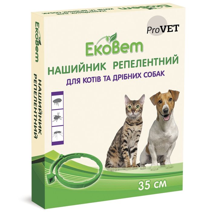 Нашийник для котів та собак ProVET «ЕкоВет» 35 см (від зовнішніх паразитів) - dgs - masterzoo.ua