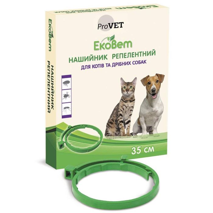 Нашийник для котів та собак ProVET «ЕкоВет» 35 см (від зовнішніх паразитів) - dgs - masterzoo.ua