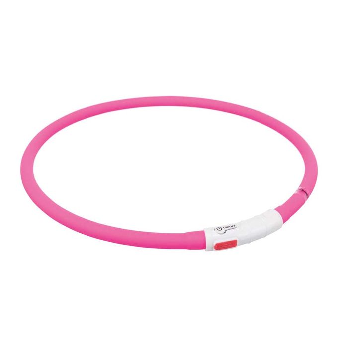 Нашийник Trixie що світиться з USB 70 см / 10 мм (рожевий) - masterzoo.ua