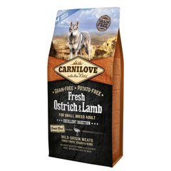 Сухой корм для взрослых собак мелких пород Carnilove Fresh Ostrich & Lamb 6 кг (ягнёнок и страус) - masterzoo.ua
