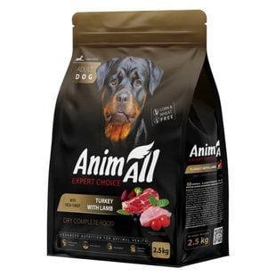 Cухой корм для собак AnimAll Adult 2,5 кг - индейка и ягненок - masterzoo.ua