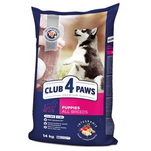 Сухой корм для щенков всех пород Club 4 Paws Premium 14 кг (курица) - masterzoo.ua