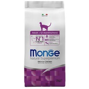 Сухой корм для кошек Monge Adult 1,5 кг - курица - masterzoo.ua