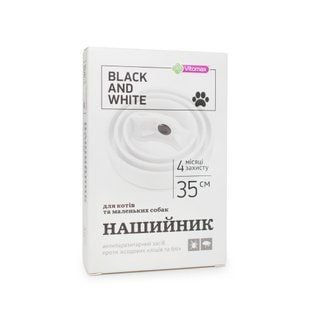 Vitomax Black and White ошейник для кошек и собак 35 см - белый - masterzoo.ua