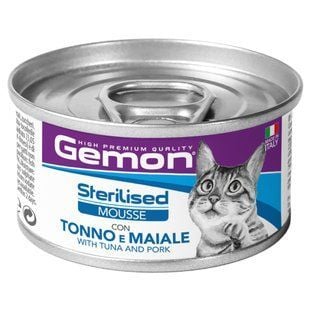 Влажный корм для кошек Gemon Sterilised 85 г - тунец и свинина - masterzoo.ua