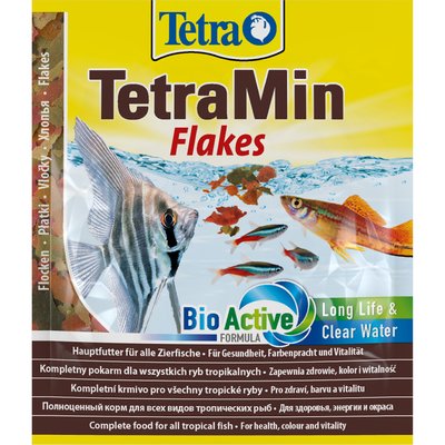 Сухой корм для аквариумных рыб Tetra в хлопьях «TetraMin» 12 г (для всех аквариумных рыб) - masterzoo.ua