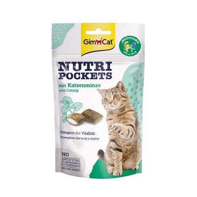 Вітамінні ласощі для котів GimCat Nutri Pockets Котяча м'ята + Мультивітамін 60 г - masterzoo.ua