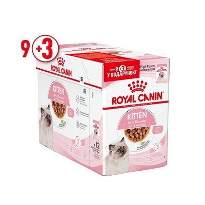 Влажный корм для котят Royal Canin Kitten Instinctive Gravy pouch 9+3 шт х 85 г - masterzoo.ua