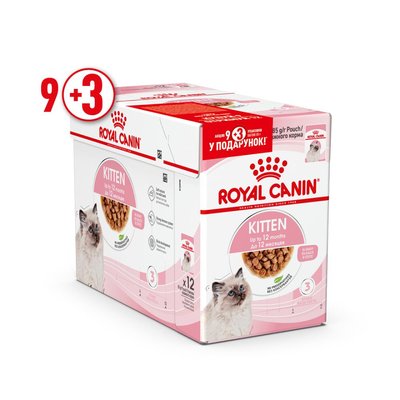 Вологий корм для кошенят pouch Royal Canin Kitten Instinctive Gravy pouch 85 г, 9+3 шт - домашня птиця - masterzoo.ua