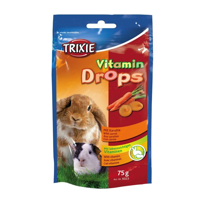 Лакомство для кроликов и морских свинок Trixie «Vitamin Drops» 75 г (морковь) - masterzoo.ua