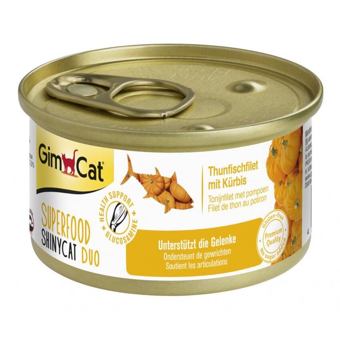 Вологий корм для котів GimCat Superfood 70 г (тунець та гарбуз) - masterzoo.ua